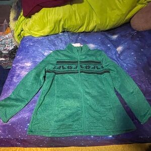 Women’s Faded Glory Green Christmas style Sherpa jacket - size XL (16-18)💥